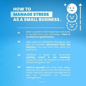 Stress management infographic for a company.